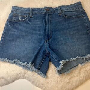 Denim Frayed Hem Women's Shorts